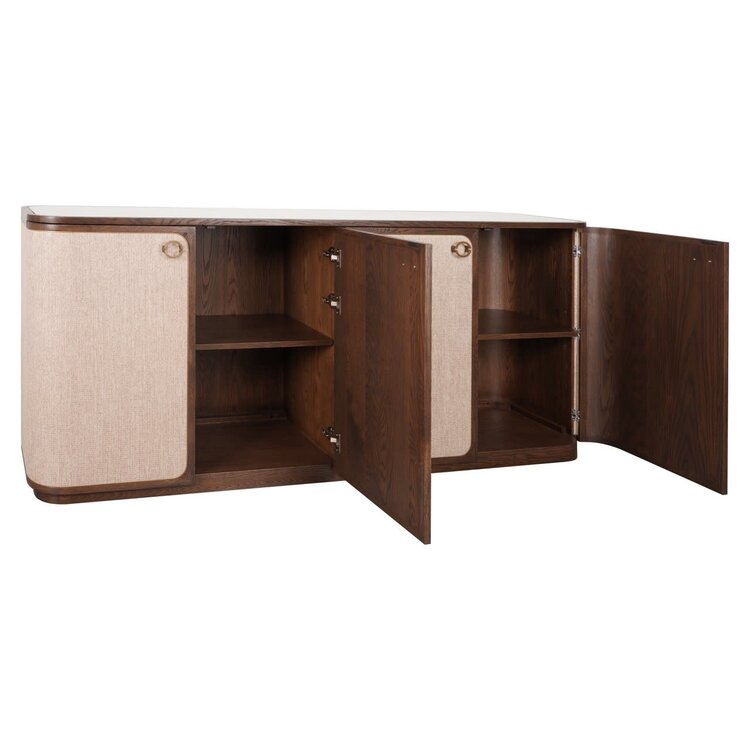 Richmond Interiors Dressoir Willox bruin eiken linnen 4 deuren