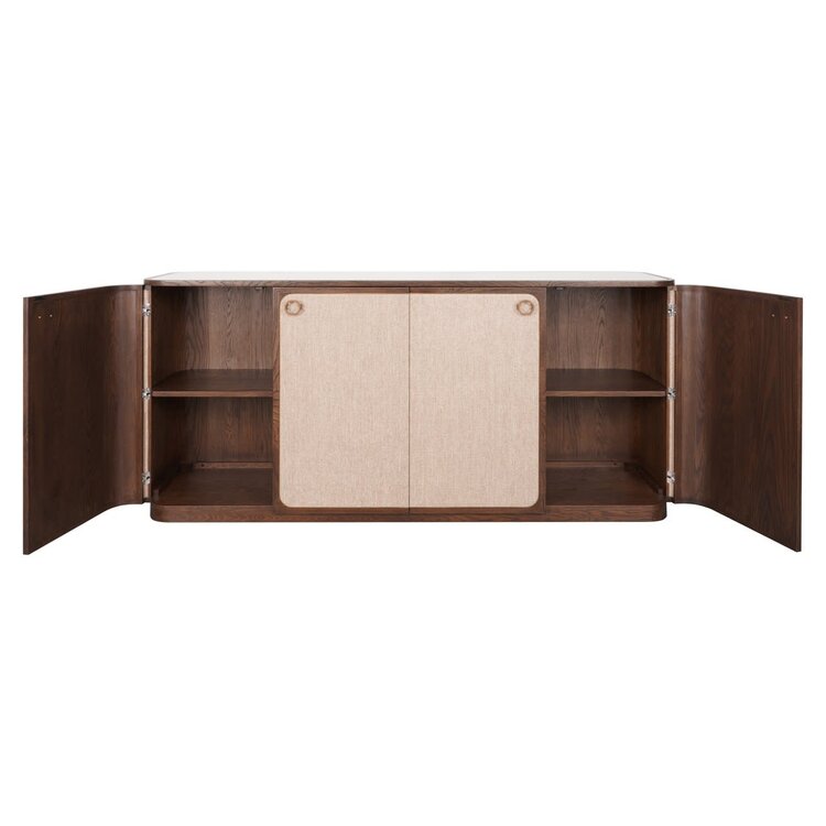 Richmond Interiors Dressoir Willox bruin eiken linnen 4 deuren