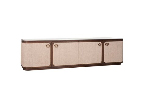 Richmond Interiors TV-meubel Willox bruin eiken linnen 4 deuren