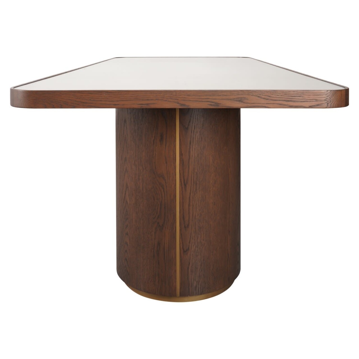 Richmond Interiors Eettafel Willox met glasplaat bruin eiken linnen 235 cm