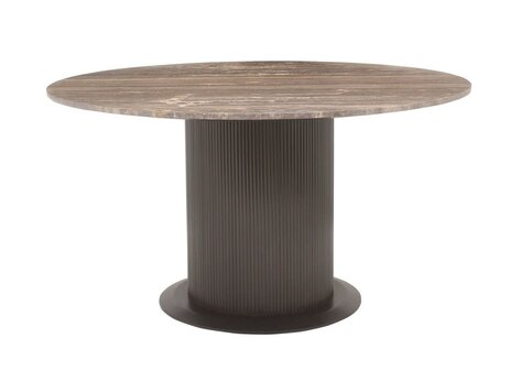 Richmond Interiors Eettafel Russo bruin travertine Ø140 cm