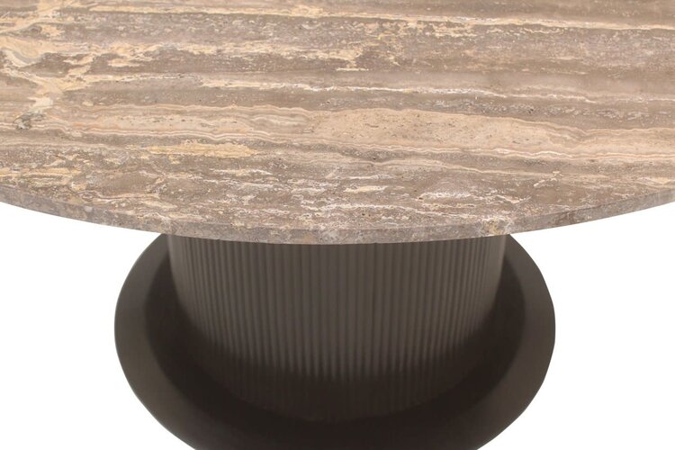 Richmond Interiors Eettafel Russo bruin travertine Ø140 cm