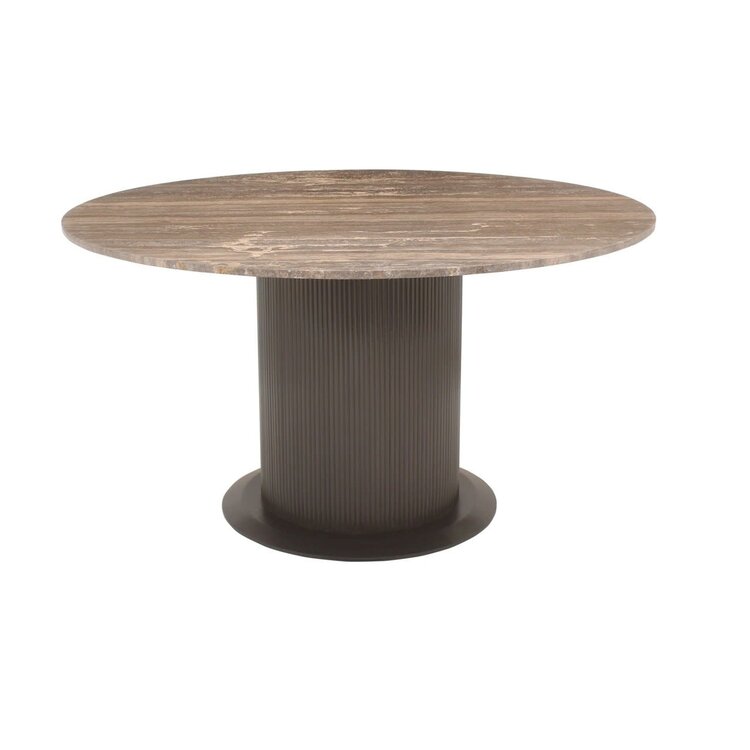 Richmond Interiors Eettafel Russo bruin travertine Ø140 cm