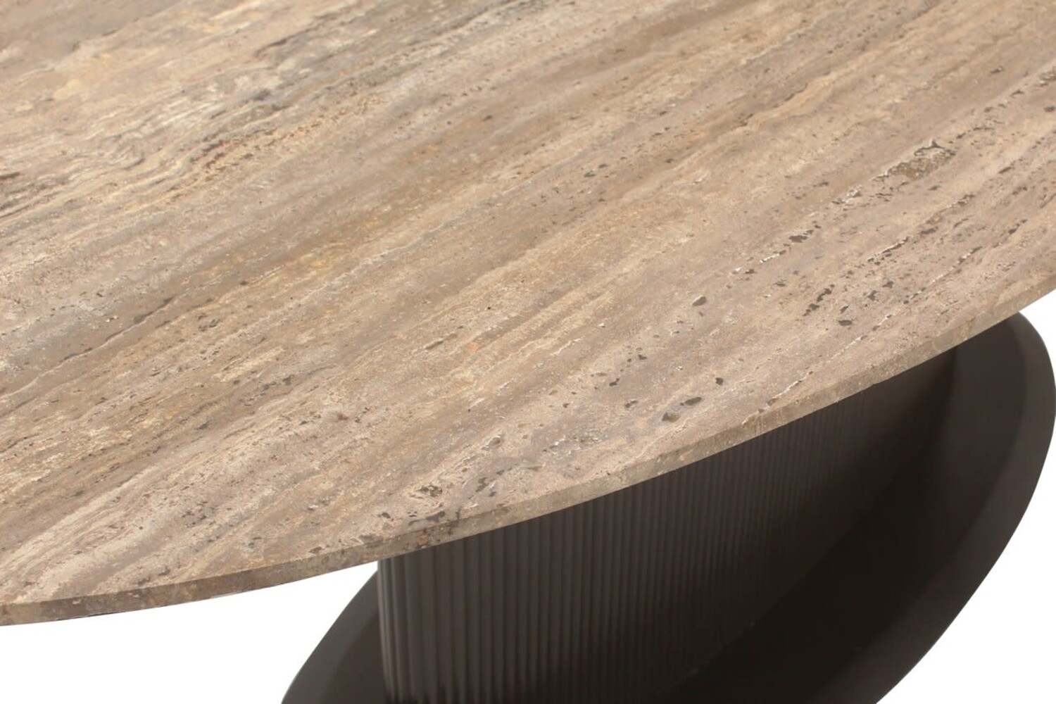 Richmond Interiors Eettafel Russo bruin travertine ovaal 235 cm