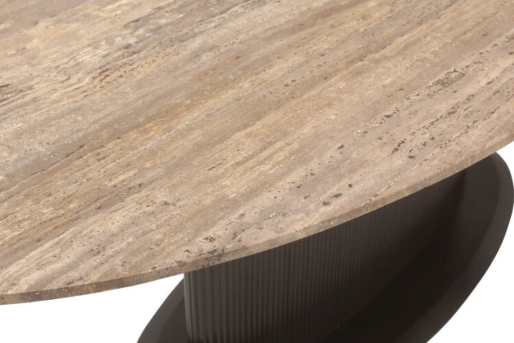 Richmond Interiors Eettafel Russo bruin travertine ovaal 235 cm