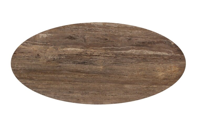 Richmond Interiors Eettafel Russo bruin travertine ovaal 235 cm