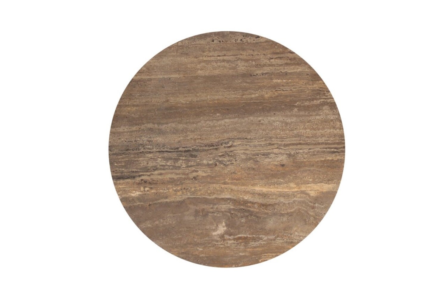 Richmond Interiors Bijzettafel Russo bruin travertine Ø40 cm