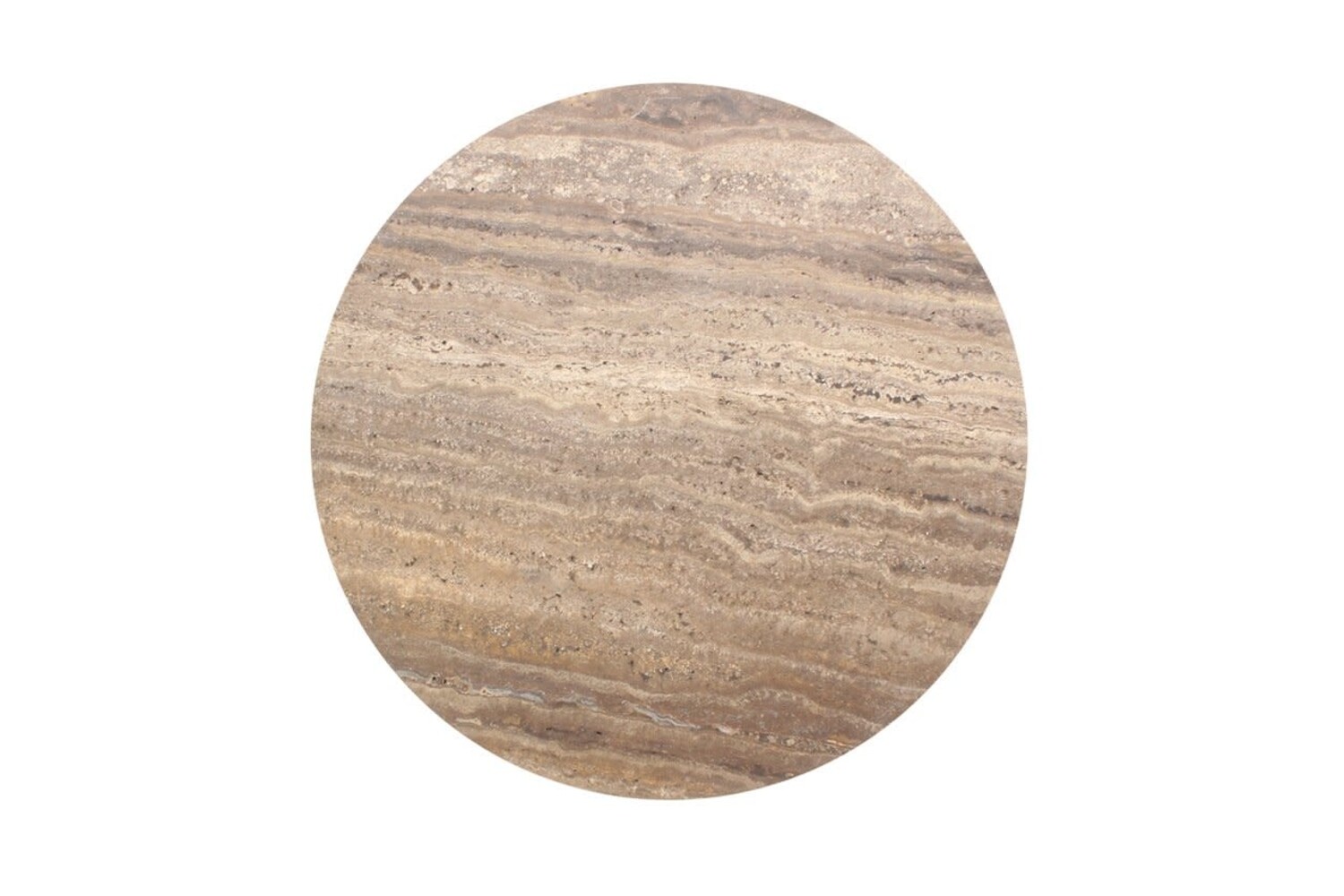 Richmond Interiors Bijzettafel Russo bruin travertine Ø40 cm