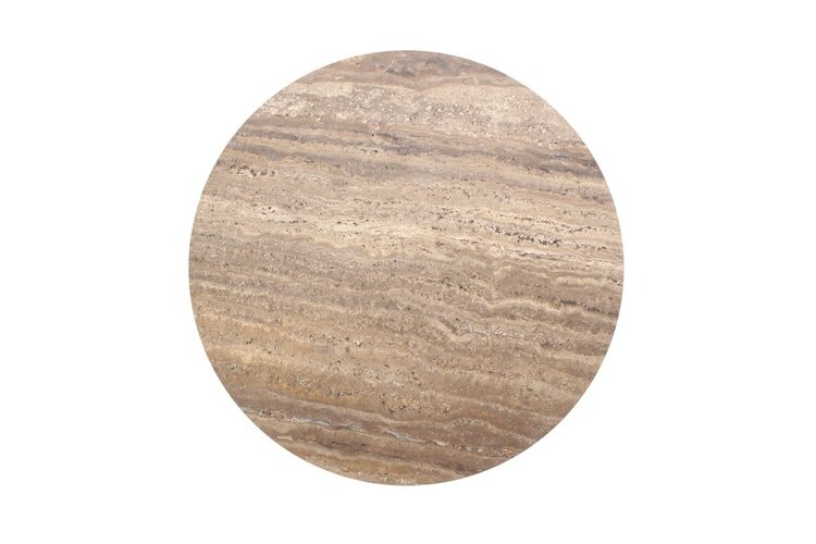 Richmond Interiors Bijzettafel Russo bruin travertine Ø40 cm
