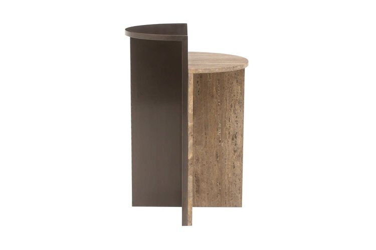 Richmond Interiors Bijzettafel Russo bruin travertine