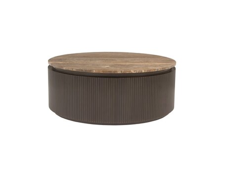 Richmond Interiors Salontafel Russo bruin travertine Ø90 cm