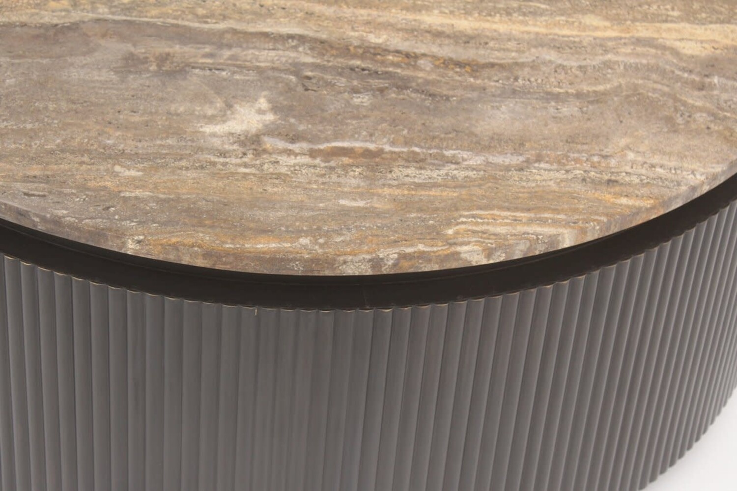 Richmond Interiors Salontafel Russo bruin travertine Ø90 cm