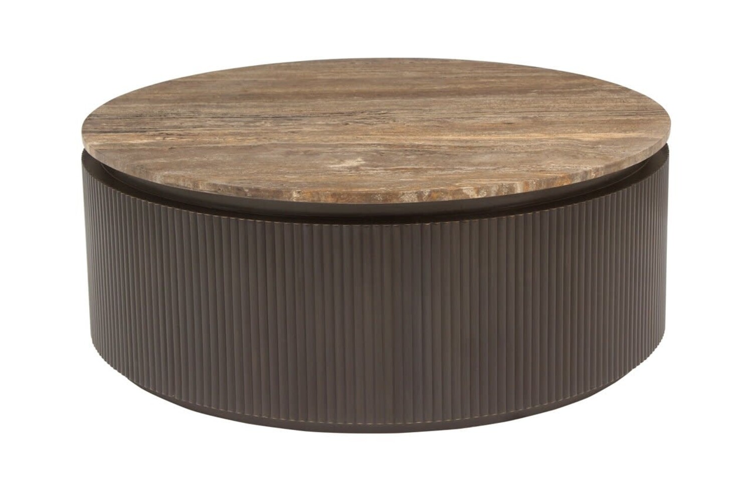 Richmond Interiors Salontafel Russo bruin travertine Ø90 cm