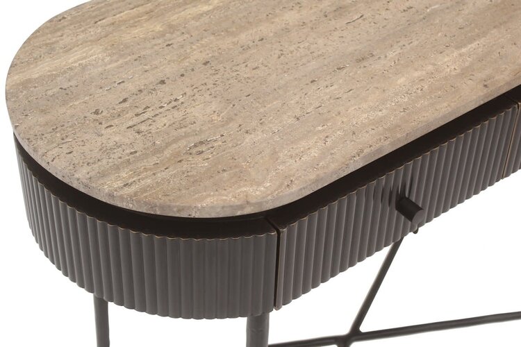 Richmond Interiors Console wandtafel Russo bruin travertine