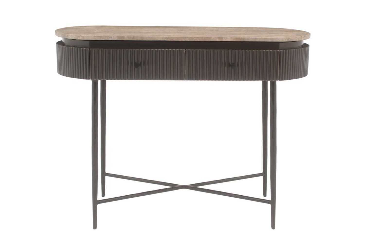 Richmond Interiors Console wandtafel Russo bruin travertine
