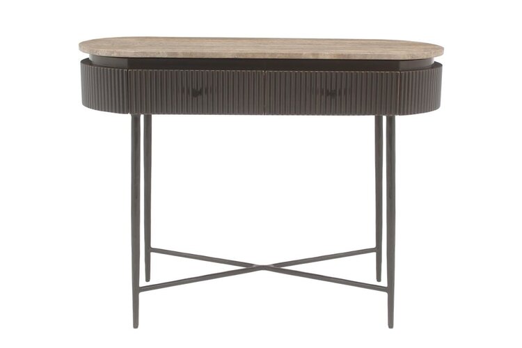 Richmond Interiors Console wandtafel Russo bruin travertine