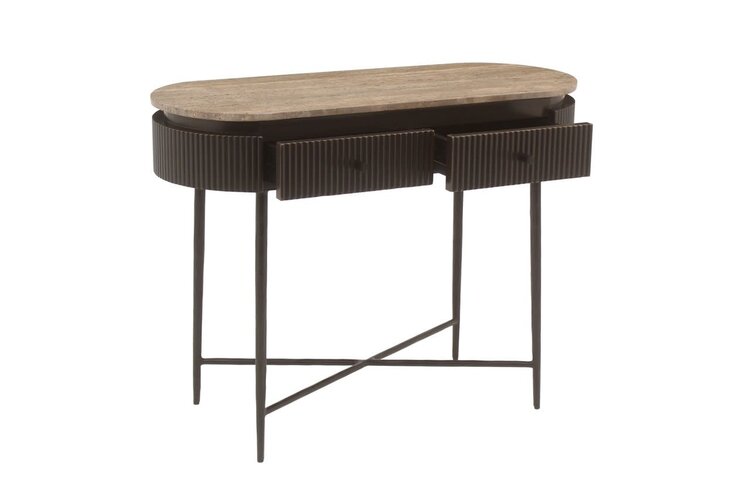 Richmond Interiors Console wandtafel Russo bruin travertine