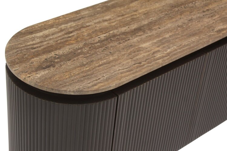 Richmond Interiors TV-meubel Russo bruin travertine 4 deuren