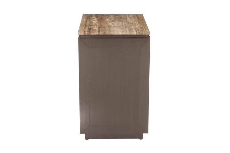 Richmond Interiors Nachtkastje Russo bruin travertine 3 laden