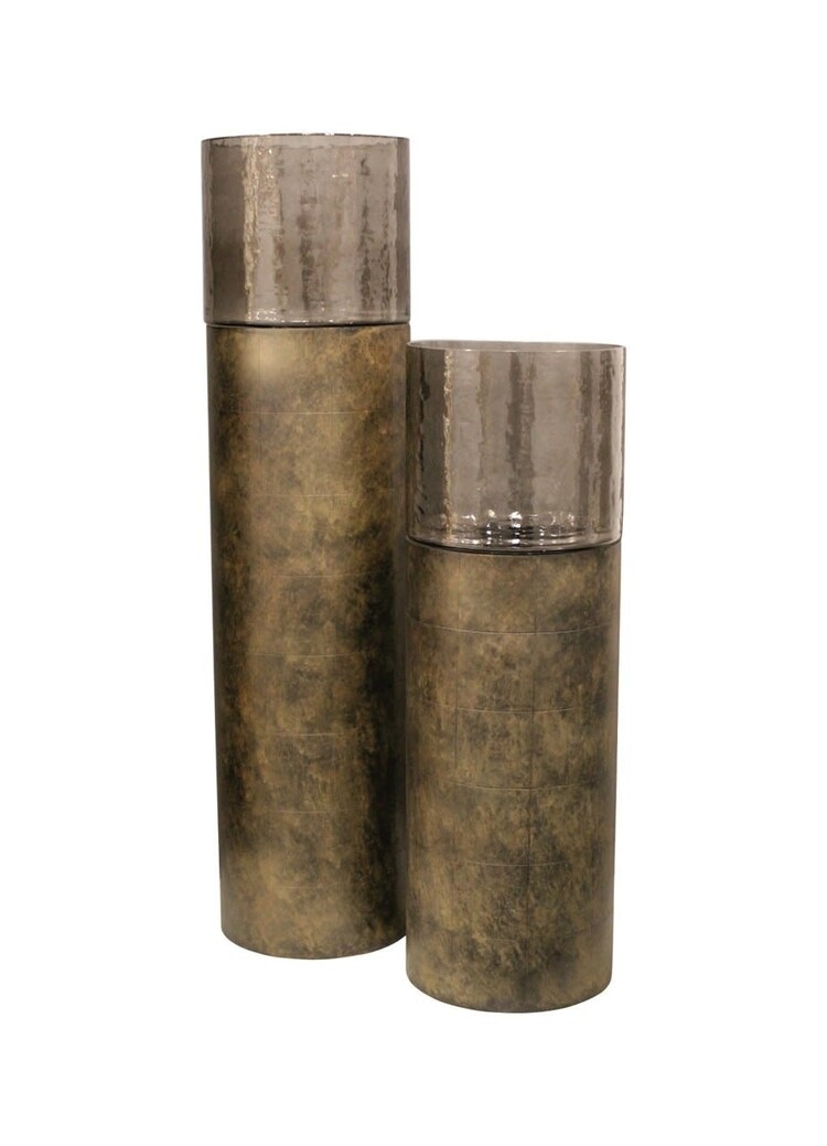 Richmond Interiors Windlicht Mayce smoke goud klein
