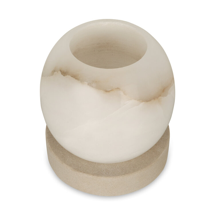 RAF Deluxe Windlicht Olessa Alabaster zandsteen voet - large