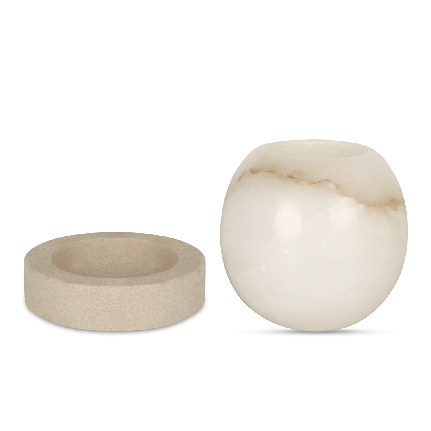 RAF Deluxe Windlicht Olessa Alabaster zandsteen voet - large