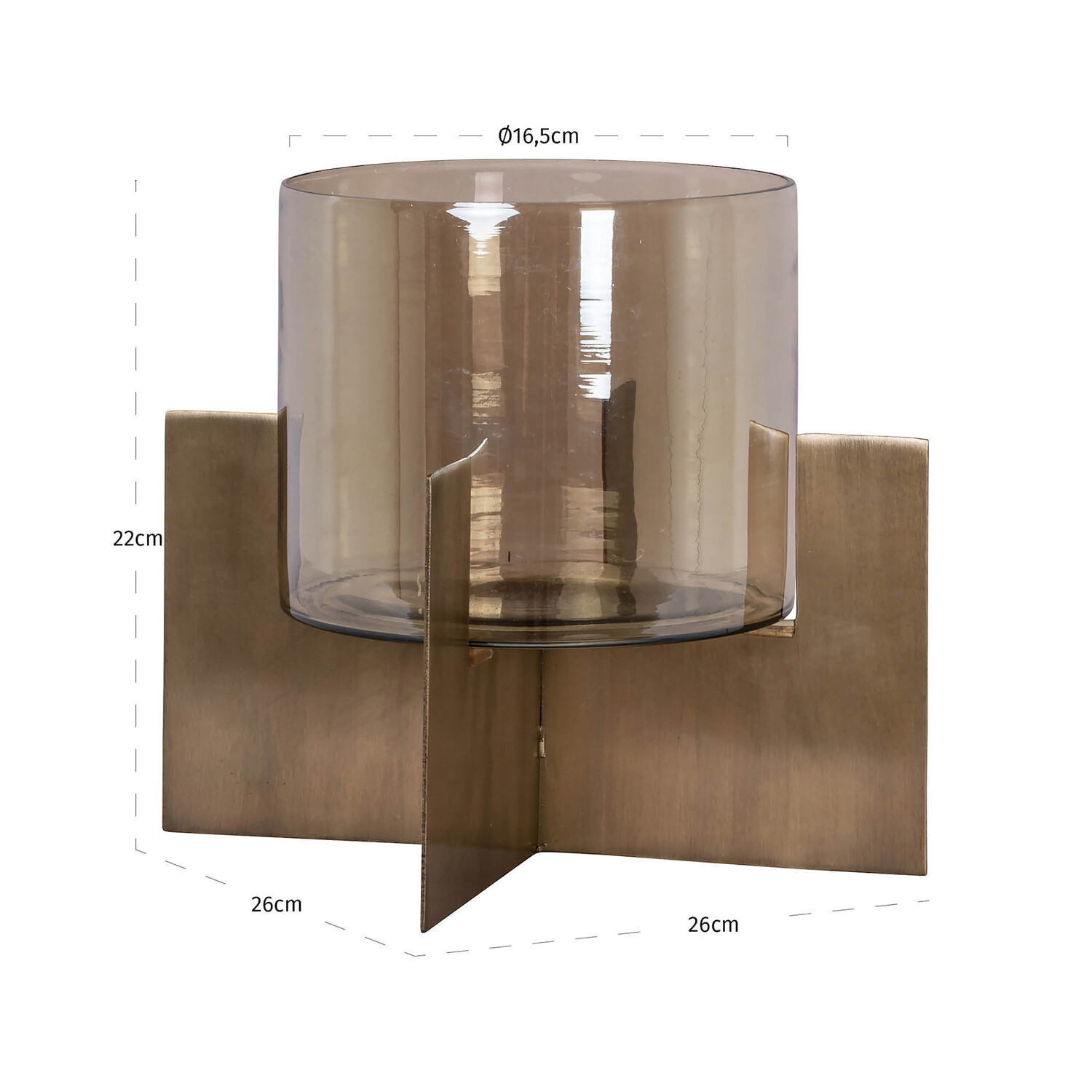 Richmond Interiors Windlicht Resa goud klein