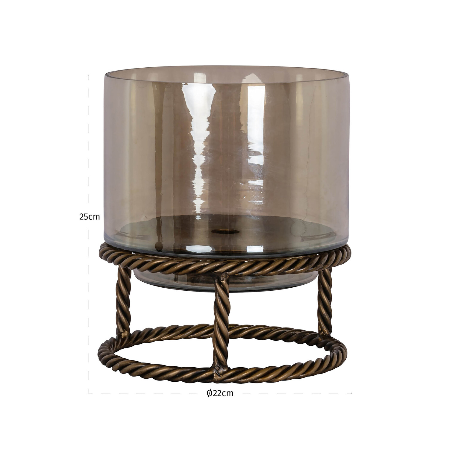 Richmond Interiors Windlicht Ropia goud klein
