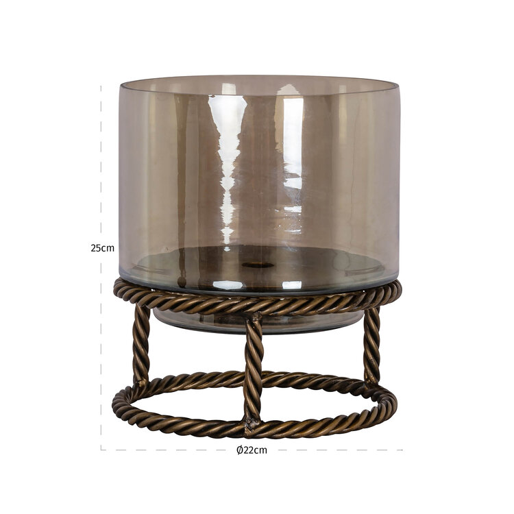 Richmond Interiors Windlicht Ropia goud klein