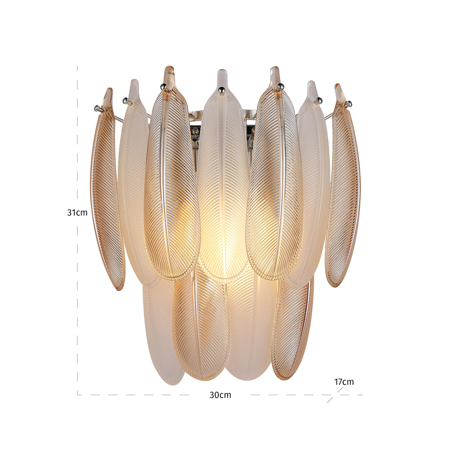 Richmond Interiors Wandlamp Chloe brass antique glas