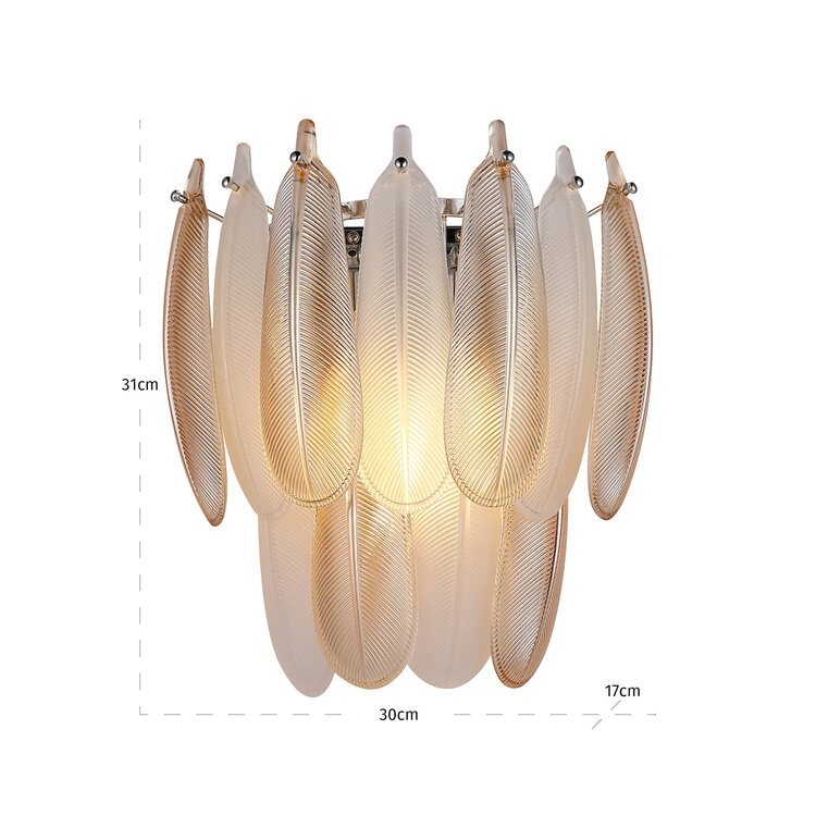 Richmond Interiors Wandlamp Chloe brass antique glas