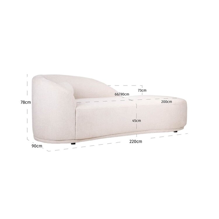 Richmond Interiors Bank Emma Cream Fancy Chaise Longue