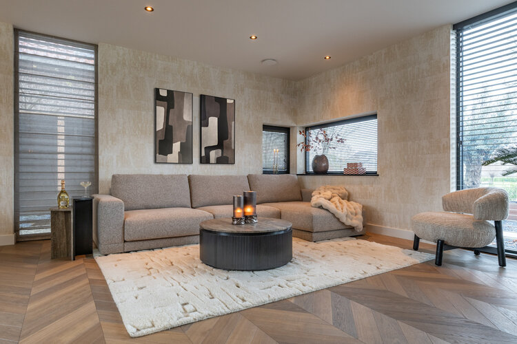 Richmond Interiors Salontafel Russo bruin travertine Ø90 cm