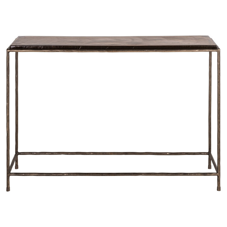 Richmond Interiors Console wandtafel Villano bronze ijzer glas rechthoek