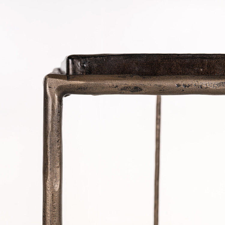 Richmond Interiors Console wandtafel Villano bronze ijzer glas rechthoek