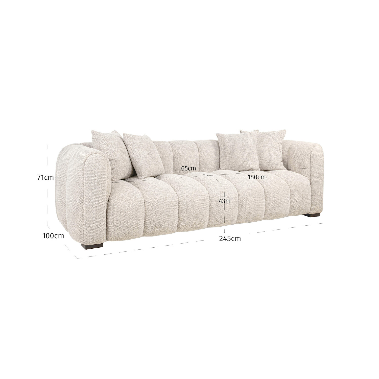 Richmond Interiors Sofa 3-zitsbank Novaro natural fancy