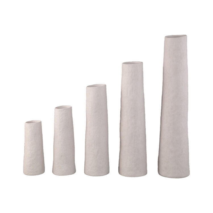 PTMD Collection Ardala White ronde vaas keramiek Extra Large