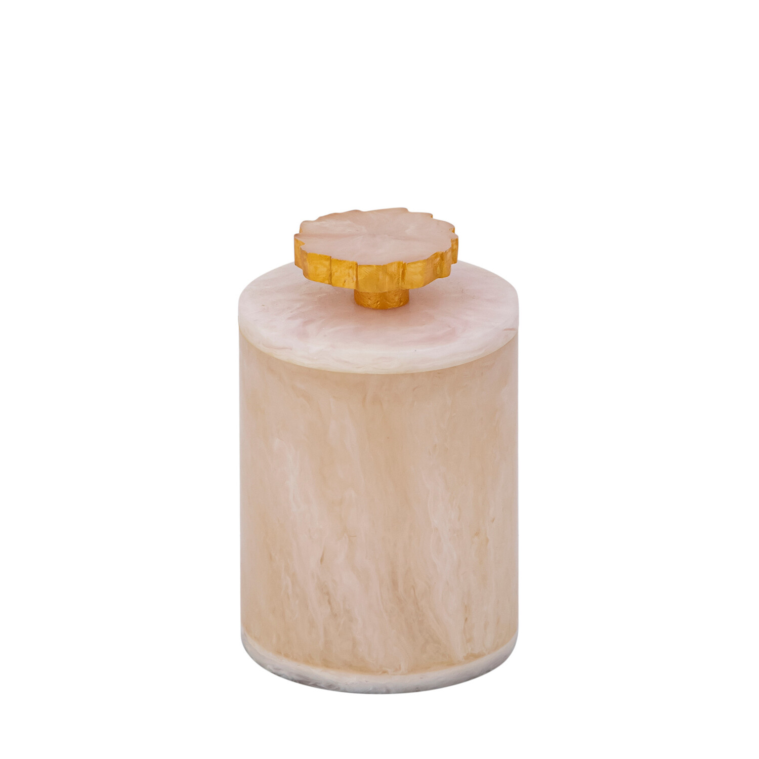 PTMD Collection Cayley White ronde opbergdoos met deksel Large