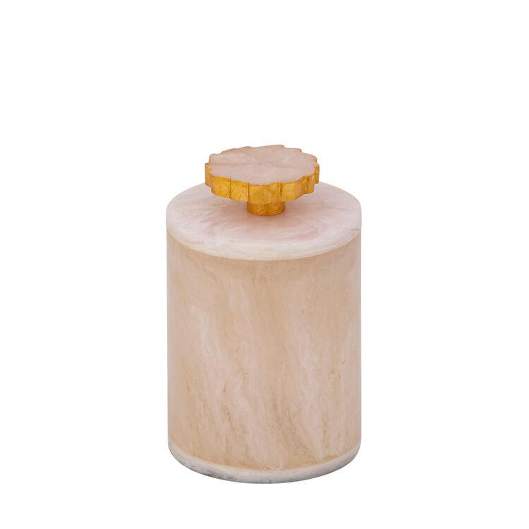 PTMD Collection Cayley White ronde opbergdoos met deksel Large