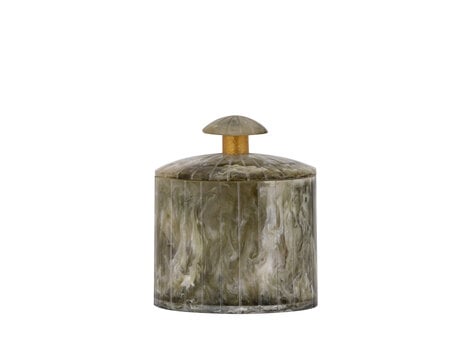 PTMD Collection Cayley Green ronde opbergdoos met deksel Small