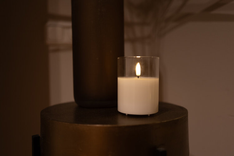 LED Kaarsen Oplaadbaar Transparant Glas Set van 3