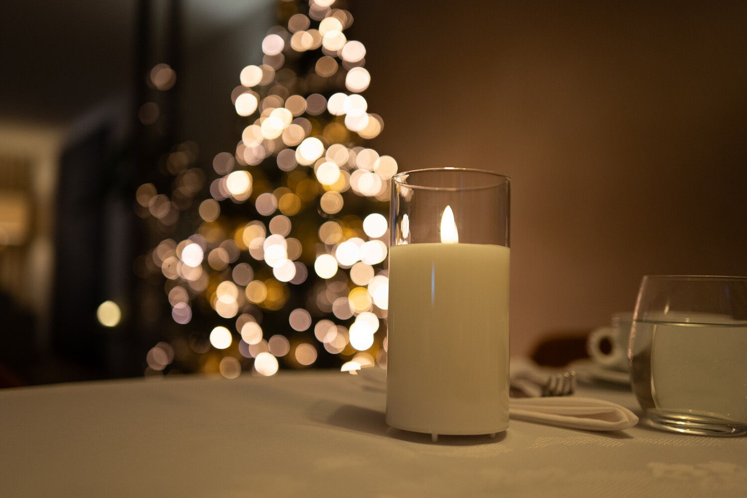 LED Kaarsen Oplaadbaar Transparant Glas Set van 3