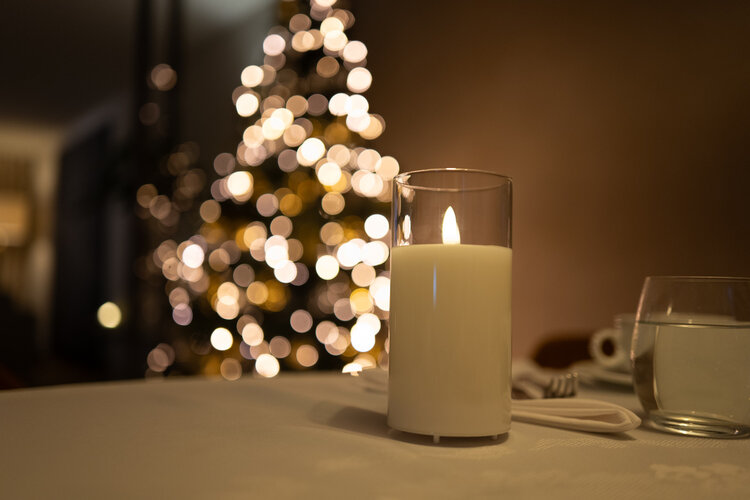 LED Kaarsen Oplaadbaar Transparant Glas Set van 3