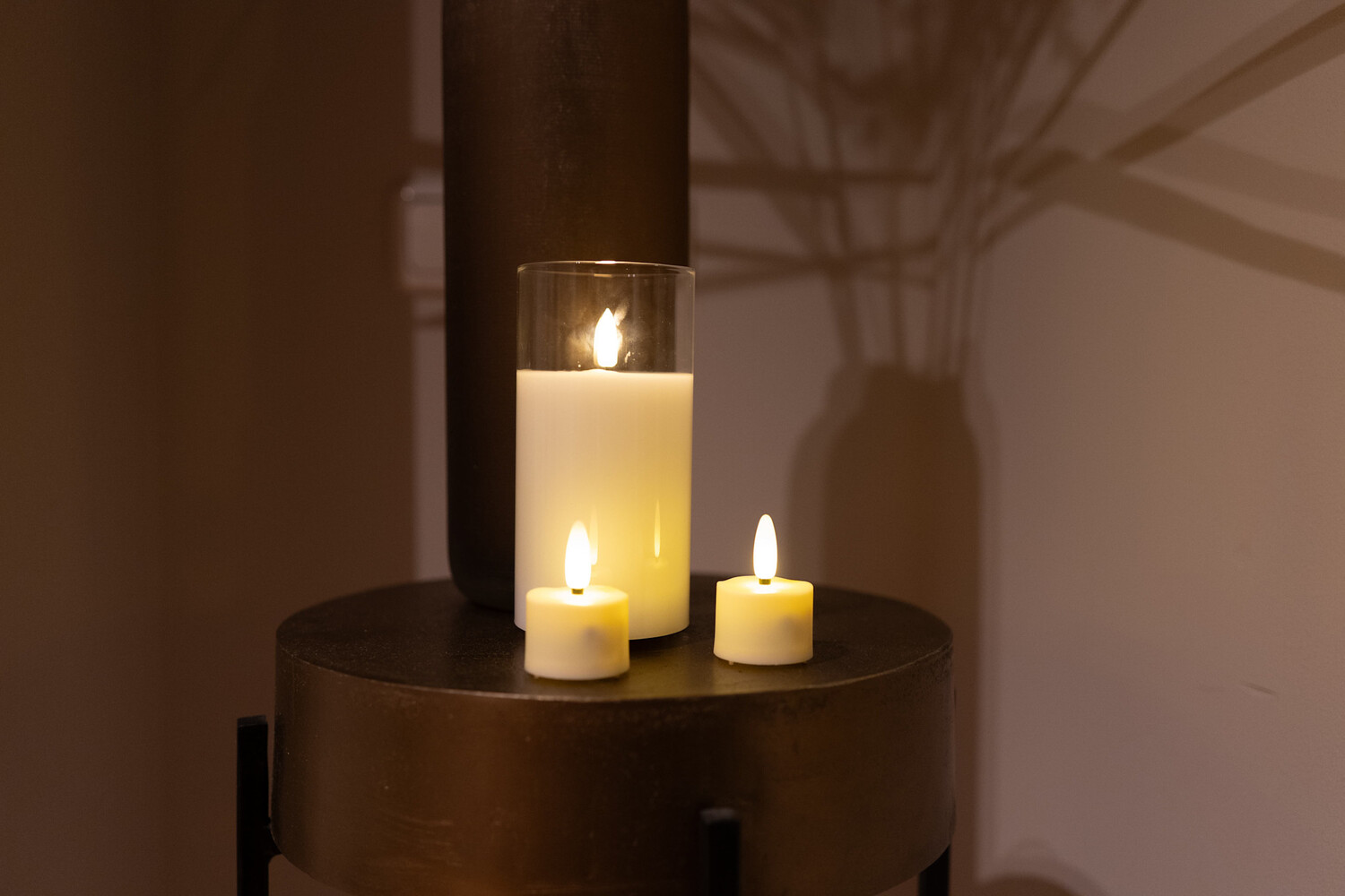 LED Kaarsen Oplaadbaar Transparant Glas Set van 3