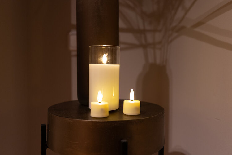LED Kaarsen Oplaadbaar Transparant Glas Set van 3
