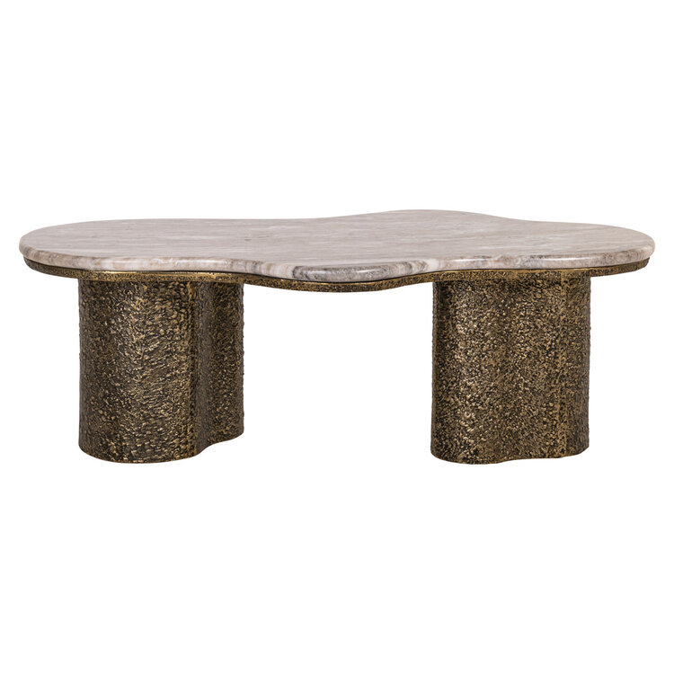 Richmond Interiors Salontafel Abandos Brass Antique aluminium marmer organisch
