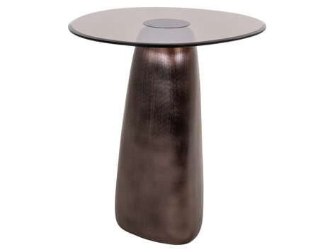 Richmond Interiors Bijzettafel Hayden Bronze aluminium glas organisch