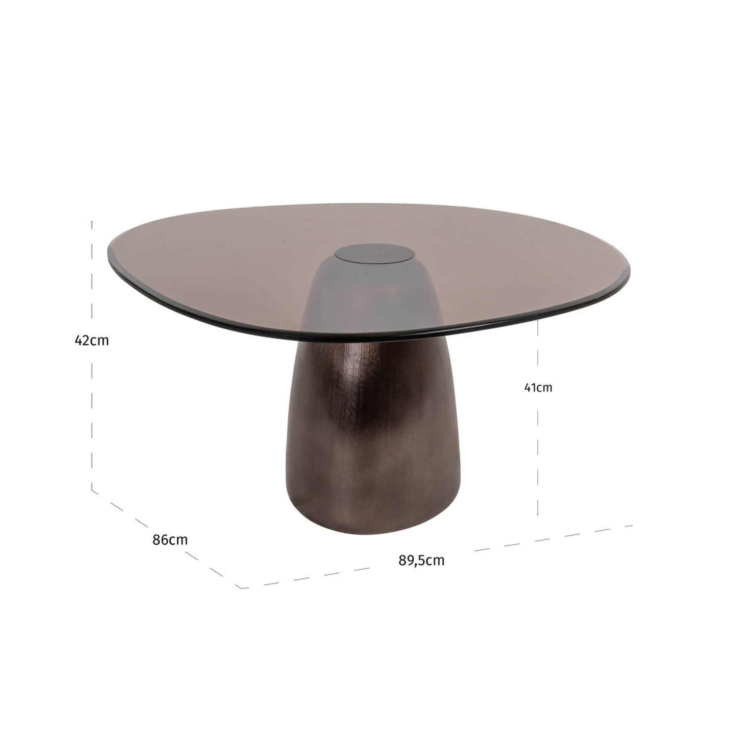 Richmond Interiors Salontafel Hayden Bronze aluminium glas organisch