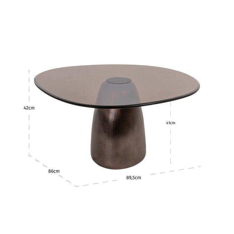 Richmond Interiors Salontafel Hayden Bronze aluminium glas organisch