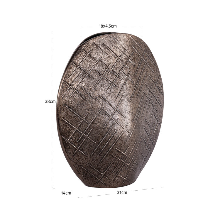 Richmond Interiors Vaas Olivra bronze aluminium large
